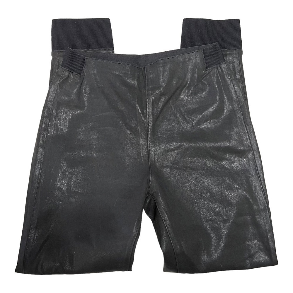 Rag & Bone The Danny Black Waxed Faux Leather Pull On Joggers Women’s 26 - Picture 9 of 11